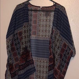 blue an orange(ish) pattered kimono